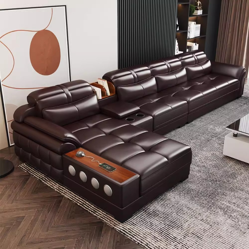 Home Cinema For Small Room - Sofás pequeños de cuero genuino para