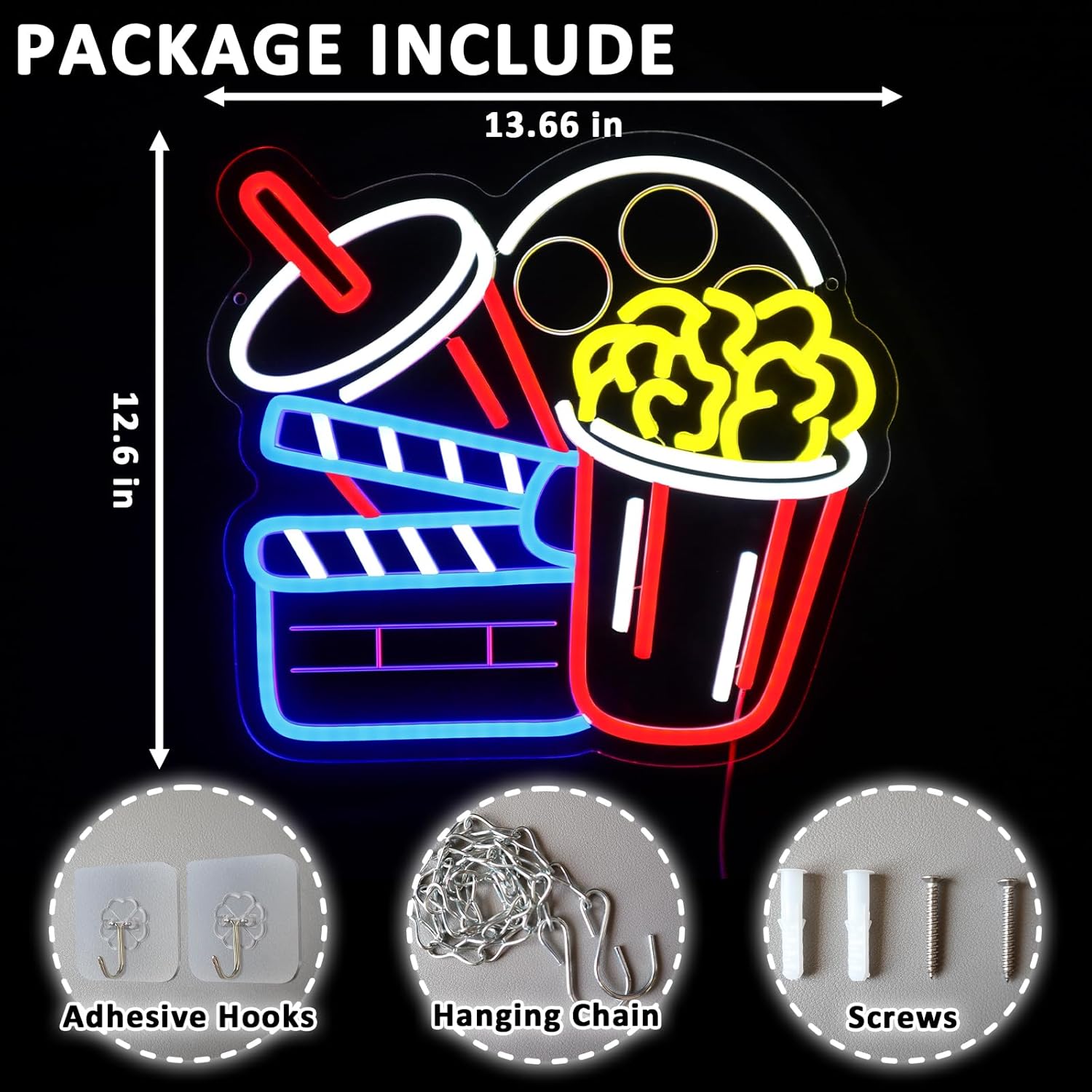 Letrero de Neón LED USB con Di - Home Cinema Wall Lights reseña y precio