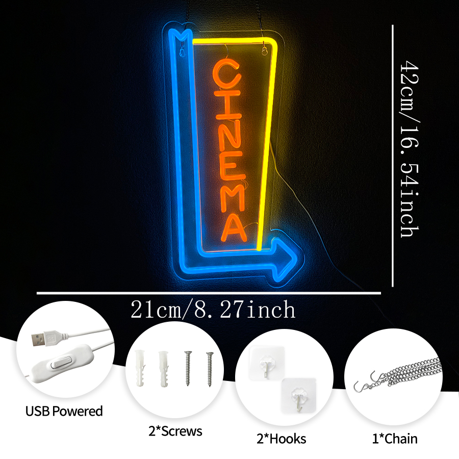 Letrero de neón de cine para d - Home Cinema Wall Lights reseña y precio