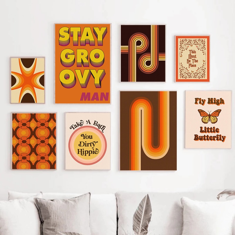 Póster Retro Hippie de los 70  - Home Cinema Wall Art reseña y precio
